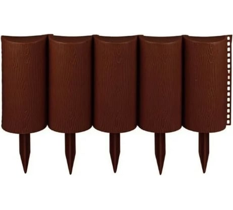 Ограждение МАСТЕРСАД "Садовый конструктор" декоративный заборчик 3м КНСТР21-корич СК21К