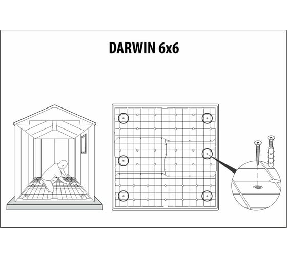 Хозблок Keter Darwin 6-6 серый 249359