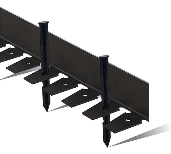 Садовый пластиковый бордюр ГеоПластБорд Стафф 2000х100х100 мм, черный GPBC2.100mm