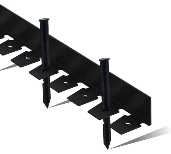 Садовый пластиковый бордюр ГеоПластБорд Стафф 2000х80х80 мм, черный GPBC2.80mm