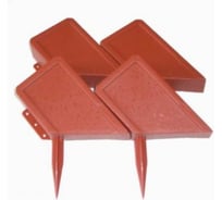 Декоративный бордюр Поли Сад Б-05 Кирпич 13x300 см, терракотовый, 24 секции КА-00000505