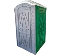 Туалетная кабина ЦентрПласт Эталон серый/зеленый, без бака, с деревянным поддоном КА-00000210