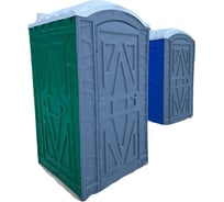Туалетная кабина ЦентрПласт Эталон серый/зеленый бак КА-00000212