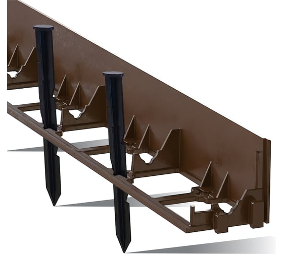 Садовый бордюр ГеоПластБорд h 78 мм длина 8 метров + 32 колышка h 24 см цвет коричневый GPB78.08.32.Br