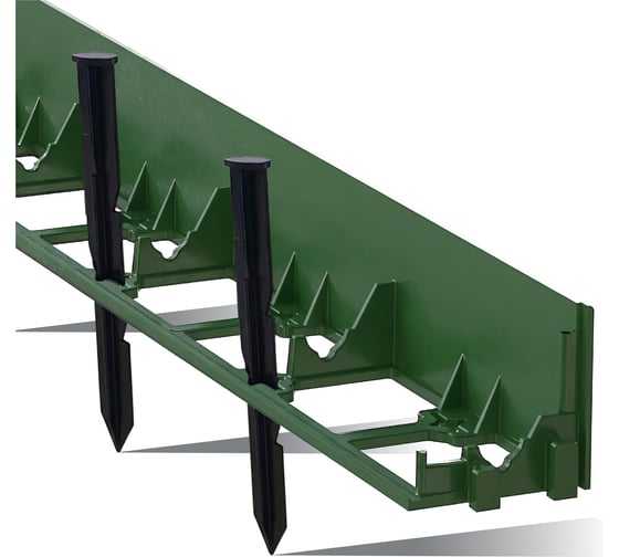 Садовый бордюр ГеоПластБорд h 78 мм длина 8 метров + 32 колышка h 24 см цвет зелёный GPB78.08.32.Gr