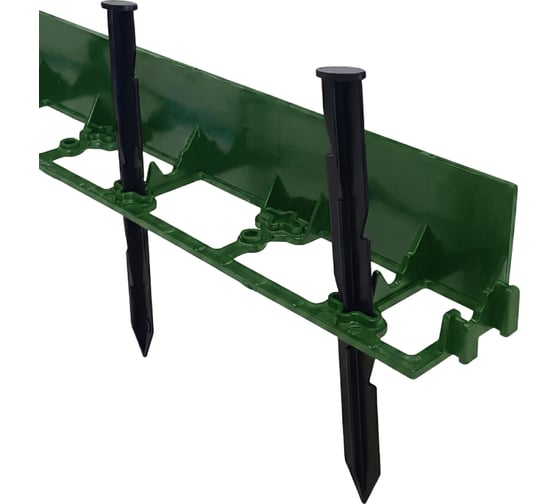 Садовый бордюр ГеоПластБорд h 4.5 см 8 метров + 24 колышка h 24 см цвет зелёный GPB45.08.24.Gr