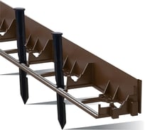 Бордюр садовый ГеоПластБорд пластиковый для дачи 8 метров, высота 58 мм с колышками GPB58.08.32.Br