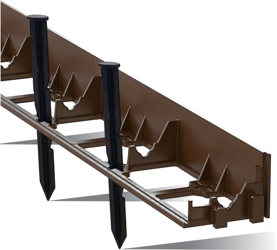 Бордюр садовый ГеоПластБорд пластиковый для дачи 8 метров, высота 58 мм с колышками GPB58.08.32.Br