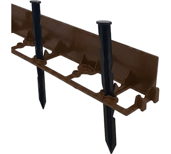 Садовый бордюр ГеоПластБорд h 4.5 см 8 метров + 24 колышка h 24 см цвет коричневый GPB45.08.24.Br