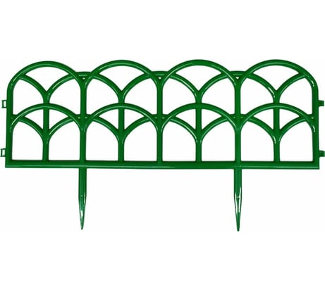 Садовое ограждение ПОЛИМЕРСАД Забор декоративный №10, зелёное, 4 шт. ПС-ЗД10-зел