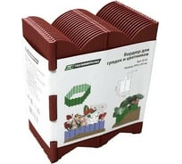 Садовый бордюр ПОЛИМЕРСАД Для грядок и цветников, терракотовый, 19 шт. ПС-Б01-терракот