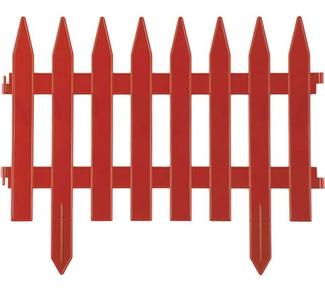 Садовое ограждение ПОЛИМЕРСАД Забор декоративный №1, терракотовый, 7 шт. ПС-ЗД1-терракот