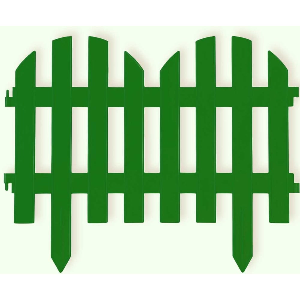 Садовое ограждение ПОЛИМЕРСАД Забор декоративный №4, зелёное, 7 шт. ПС ...