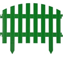 Садовое ограждение ПОЛИМЕРСАД Забор декоративный №2, зелёное, 7 шт. ПС-ЗД2-зел