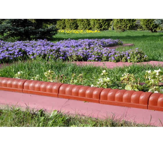 Садовый бордюр ПОЛИМЕРСАД Улитка, терракотовый, 14 шт. ПС-Б04-терракот