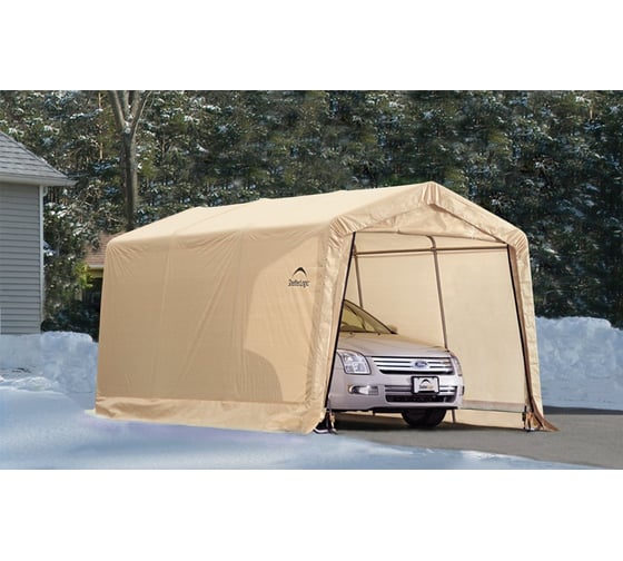 Гараж-в-Коробке 3x4,6x2,4м ShelterLogic  скатная крыша, песочный тент 62681