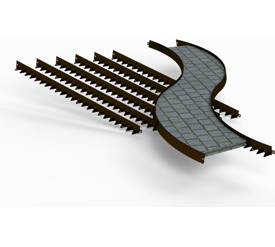 Бордюр ООО Металекс Metalex 120х80x1500 мм, коричневый, 6 шт. BRK128015