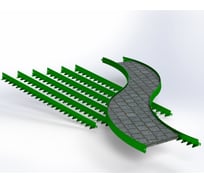 Бордюр ООО Металекс Metalex 100х70x1500 мм, зеленый, 6 шт. BRZ107015