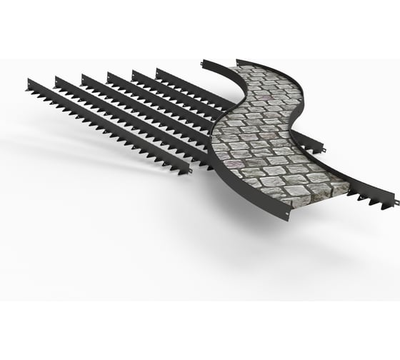 Бордюр ООО Металекс Metalex 60х40x2500 мм, серый, 6 шт. BRS604025 1