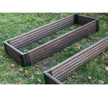Готовый комплект грядки Еврогрядка rumex люкс 1500x500x225 мм, цвет графит GEG2-Rumex-Graphite