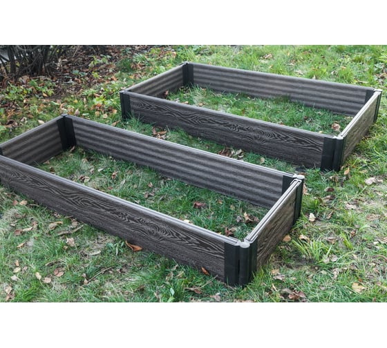 Готовый комплект грядки Еврогрядка rumex люкс 1500x750x225 мм, цвет графит GEG1-Rumex-Graphite