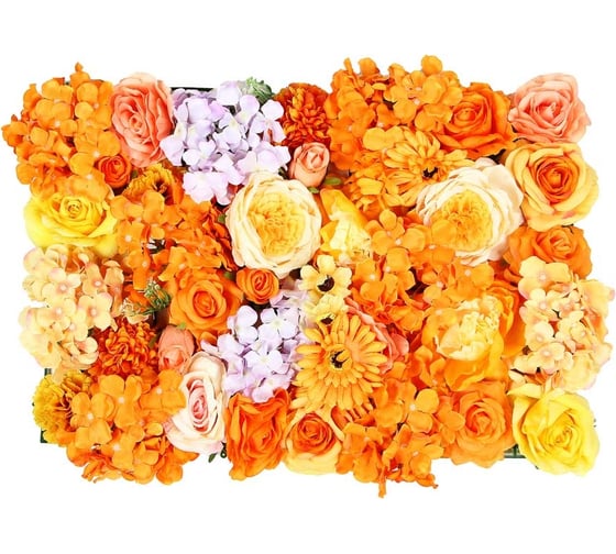 Цветочная изгородь INBLOOM оранжевая пастель, пластик, полиэстер, 40x60 см 172-070 1