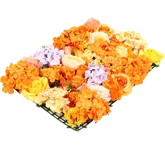 Цветочная изгородь INBLOOM оранжевая пастель, пластик, полиэстер, 40x60 см 172-070