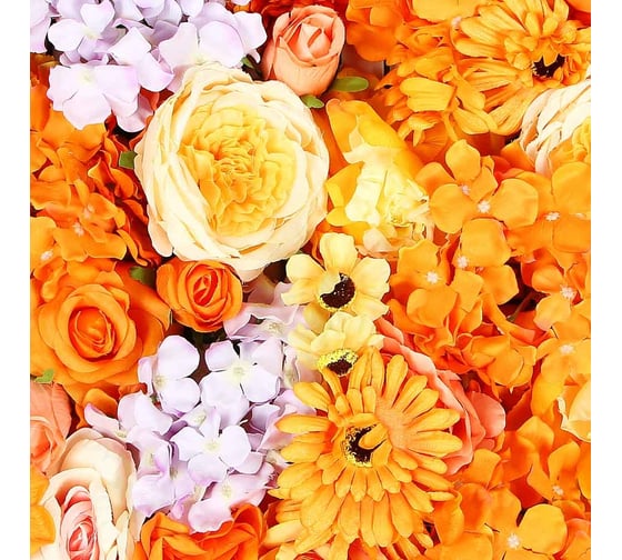 Цветочная изгородь INBLOOM оранжевая пастель, пластик, полиэстер, 40x60 см 172-070