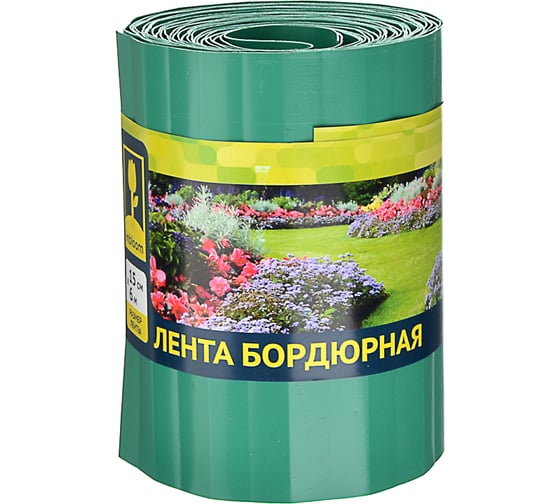 Бордюрная лента INBLOOM 15 см x 6 м, полипропилен, зеленая 172-026