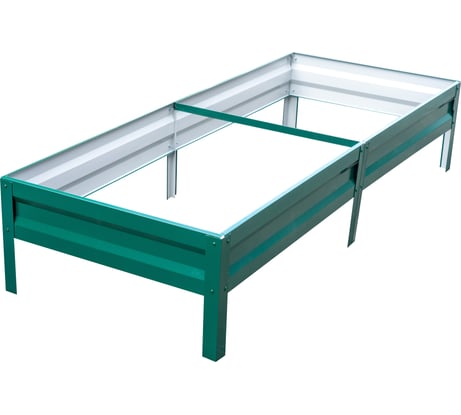 Оцинкованная грядка с полимерным покрытием ООО «ТД «КАСКАД» 1x2 м, высота 0.2 м, зеленая ГР2З