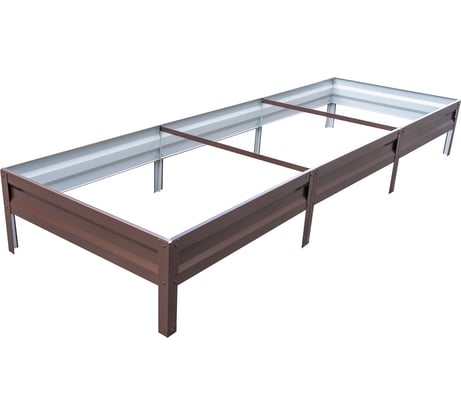 Оцинкованная грядка с полимерным покрытием ООО «ТД «КАСКАД» 1x3 м, высота 0.2 м, коричневая ГР3К