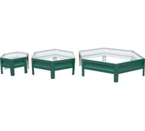 Оцинкованная трехъярусная клумба-горка с полимерным покрытием ООО «ТД «КАСКАД» зеленая КТГЗ