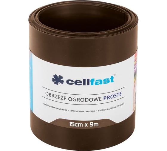 Садовый простой бордюр Cellfast коричневый, 15см x 9м 30-212H 1
