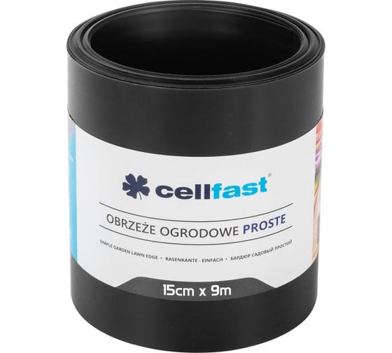 Садовый простой бордюр Cellfast черный, 15см x 9м 30-232H 1