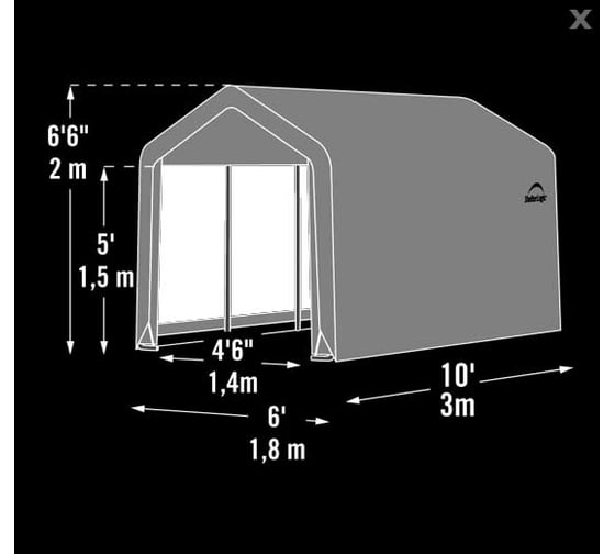 Сарай в коробке ShelterLogic 1.8х3х2м, скатная крыша 70403