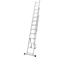 Лестница ТУНДРА трехсекционная, алюминиевая, 9 ступеней 7533887