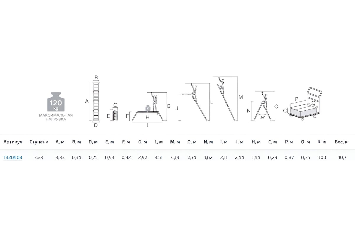 Четырехсекционная лестница-трансформер Новая Высота 4х3 ступени 1320403 -  выгодная цена, отзывы, характеристики, 1 видео, фото - купить в Москве и РФ