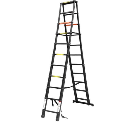 Телескопическая алюминиевая бытовая стремянка Rockforce 3.2м RF-UP320-2