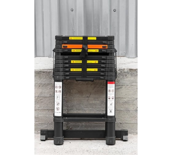 Телескопическая алюминиевая бытовая стремянка Rockforce 3.2м RF-UP320-2