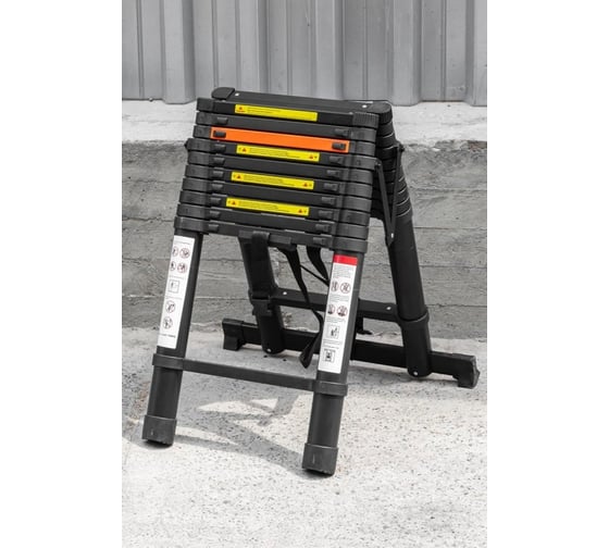 Телескопическая алюминиевая бытовая стремянка Rockforce 3.2м RF-UP320-2