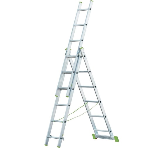 Трехсекционная алюминиевая лестница RIGGER 3x8 101308 1