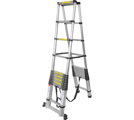 Телескопическая алюминиевая двухсекционная лестница-стремянка Forsage 4.1+4.1 м, 14+14 ступенек F-UP410-2(54173)