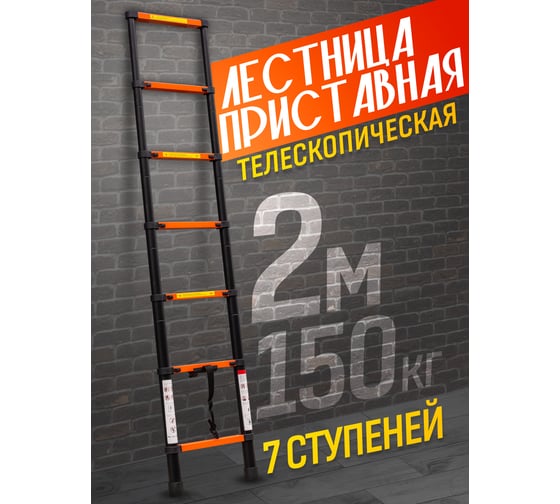 Телескопическая лестница ISMA 2м ISMA-UP200(57391)