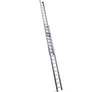 Лестница алюминиевая Алюмет приставная 3х20 ступеней трехсекционная с канатной тягой SR3 3320