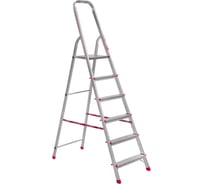 Стальная оцинкованная стремянка Алюмет 6 ступеней Серия ZZ 406 ZZ406.00.000