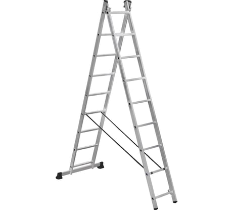 Алюминиевая лестница Scala двухсекционная универсальная 2х9 ступеней. Серия Sc 2009 SC2009