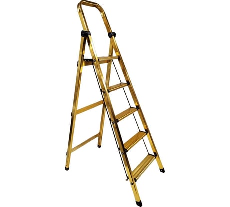 Стремянка алюминиевая LWI "Комфорт" 5 ступеней, GOLD LWI-К05GOLD