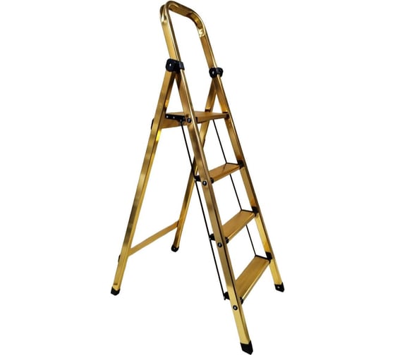 Стремянка алюминиевая LWI "Комфорт" 4 ступени, GOLD LWI-К04GOLD