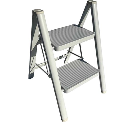 Стальная стремянка АЛЮБЭСТ (белый цвет), 2 ступени, 44см DLS402W