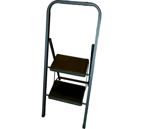 Стремянка стальная SevenBerg чёрная, с двумя широкими ступенями Blacky-2